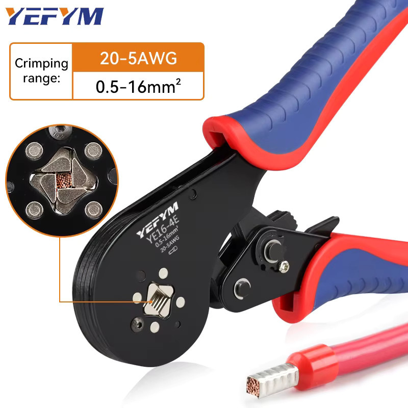 YEFYM Crimpzange YE 16–4E für Aderendhülsen und Rohrklemmen, 0,5–16 mm2/20–5 AWG - Bild 3