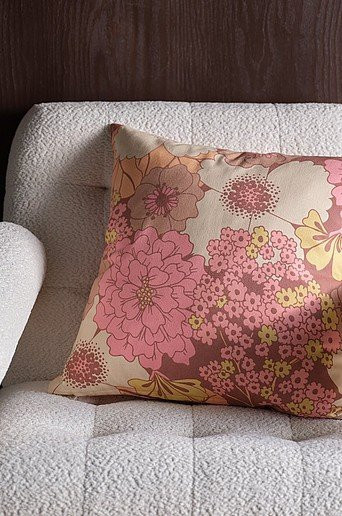 Jotex DANDI Kissenbezug Floral Retro aus Baumwolle, Pink/Mehrfarbig, B/T/H: 50 x 50 x 0 cm - Bild 1
