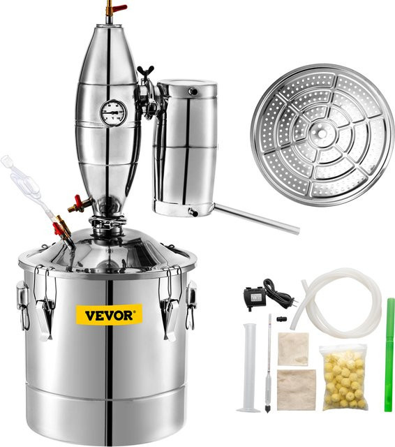 SucceBuy Destillationsgerät aus Edelstahl für Alkohol, Bier und Wein, Silber, 20L-70L - Bild 1