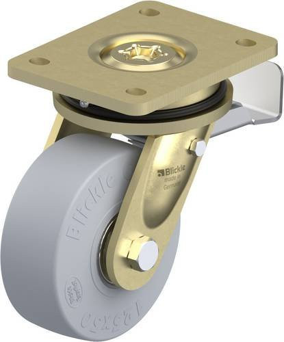 Blickle Lenkrolle LS-SE 125K-ST-SG mit Feststeller, Rad-Durchmesser: 125 mm, Tragfähigkeit: 320 kg, Farbe: Grau/Schwarz/Silber - Bild 1