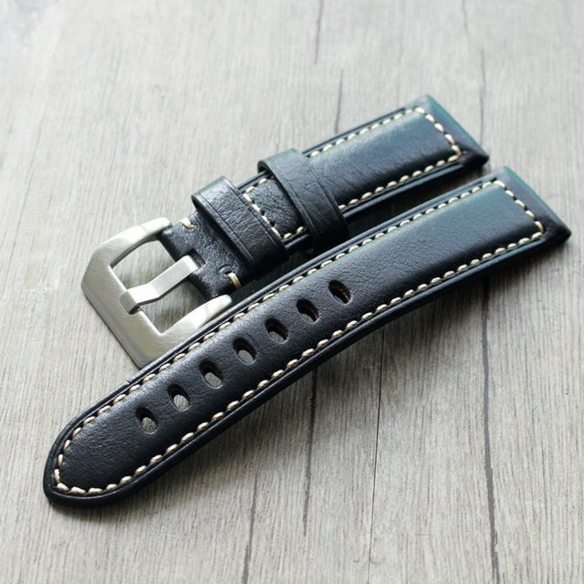Raystray Uhrenarmband Leder, Schwarz, Herren - Bild 1