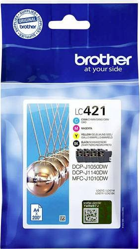 Brother Original Tintenpatronen LC-421 Kombi-Pack CMYK Schwarz, Cyan, Magenta, Gelb - Bild 1
