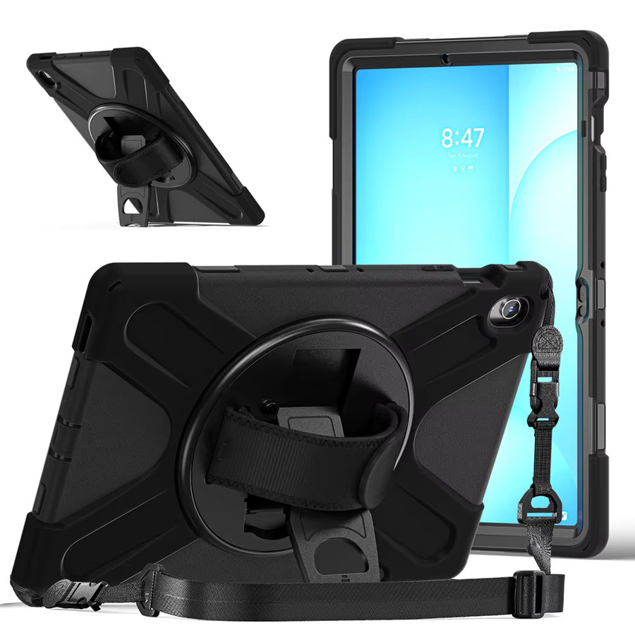 AJIUYU Stoßfeste Kinder Tablet-Hülle für Samsung Galaxy Tab S10 FE und S10 FE Plus (13,1 Zoll), Modell SM-X620 X626B, inklusive Schultergurt, Schwarz - Bild 7