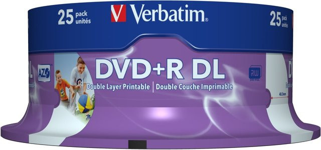 Verbatim DVD+R DL Double Layer Rohlinge 8,5 GB 25er Spindel bedruckbar - Bild 3