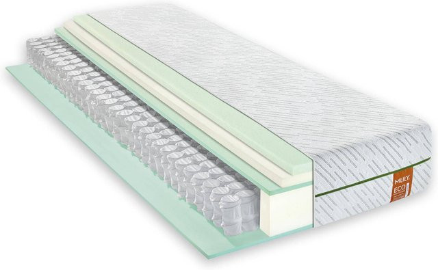 MLILY Eco Health Taschenfederkernmatratze in Weiß, H x B x T: 24 x 160 x 200 cm - Bild 1
