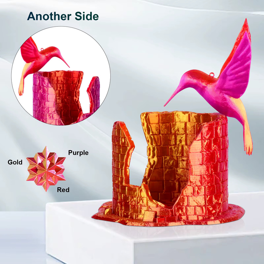 ERYONE Hyper Speed Seiden-PLA-Filament für FDM 3D-Drucker, dreifarbig glänzend, 5 kg - Bild 2