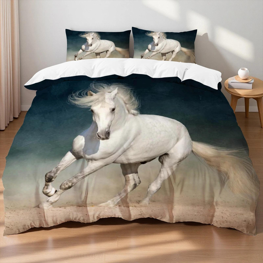 Flylo Bettwäsche-Set mit Pferde-Druck aus Mikrofaser, Multicolor, B/H: 135 x 200 cm - Bild 1