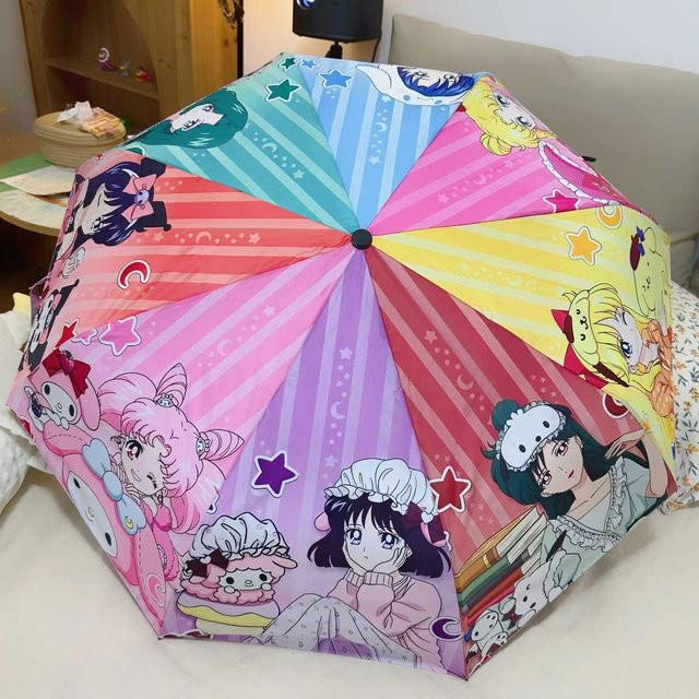 Bandai Anime Sailor Moon Automatischer Sonnenschirm, UV-Schutz, Dual-Use-Regenschirm - Bild 1