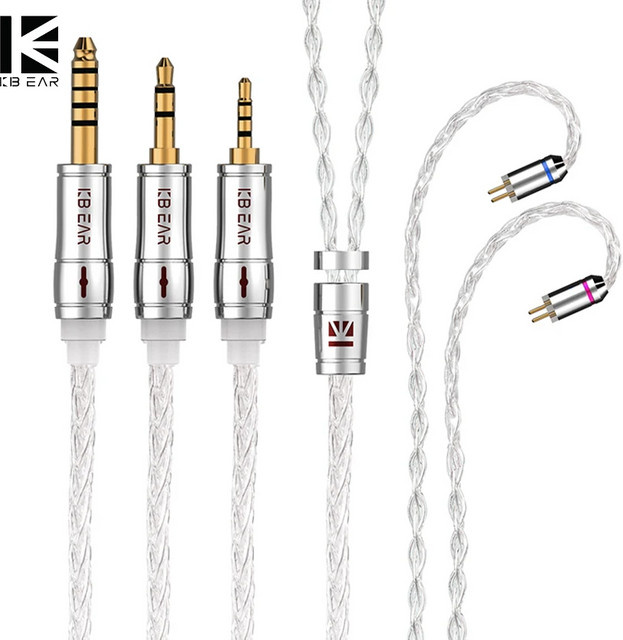 Kbear Limpid Pro 8 Core HiFi Kabel aus reinem Silber für Kopfhörer und IEMs wie KS1, KS2, Lark oder KZ - Bild 1