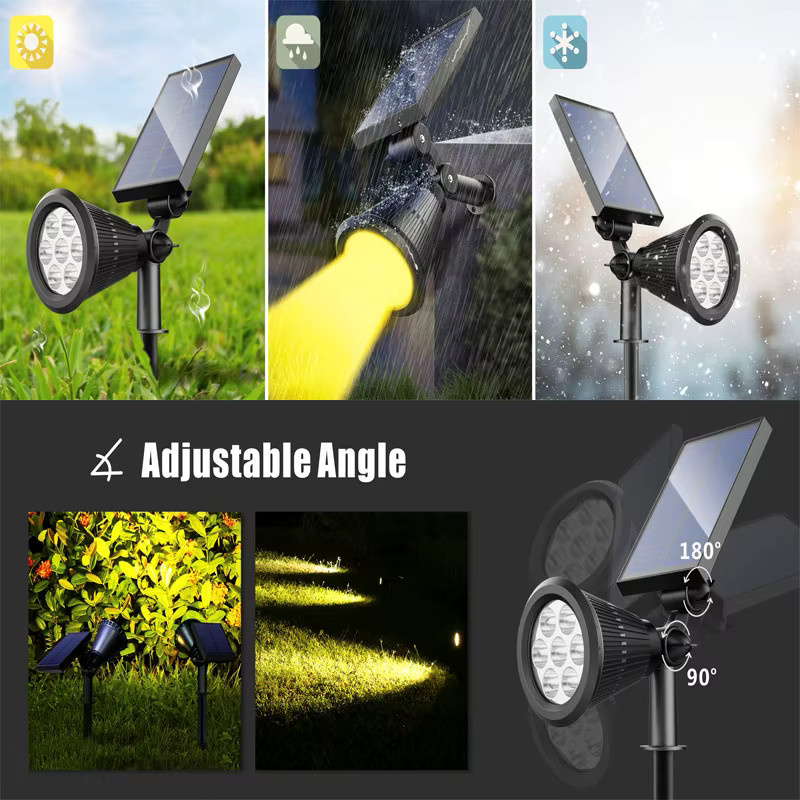 DOUWENXI Solar Garten Spot Licht RGB LED Outdoor Bodenlampe Schwarz Wasserdicht - Bild 4