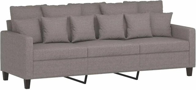 vidaXL 3-Sitzer-Sofa modern in Taupe mit Stoffbezug und Metallrahmen, Breite: 198 cm - Bild 1