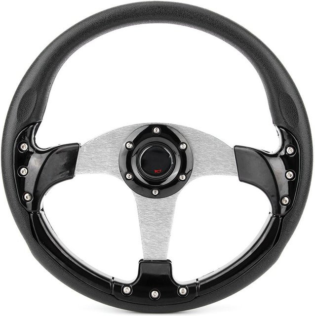 Koogeelife Universal Sport Rennlenkrad aus PU für Auto, Schwarz, Durchmesser: 34 cm - Bild 1