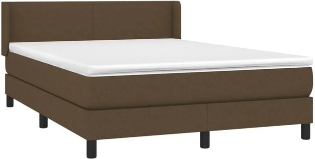 vidaXL Boxspringbett mit Matratze Hybrid-Design in Dunkelbraun, B/T/H: 140 x 190 cm - Bild 1