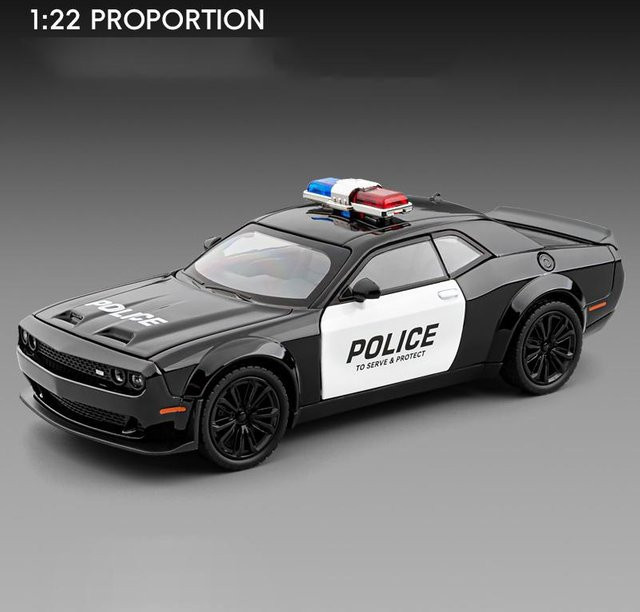 Linyi toy car Hellcat Polizeiauto, Spielzeugauto, Metall, 1:22, ab 14 Jahren - Bild 1