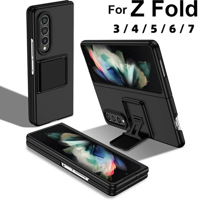 Samsung Schutzhülle für Galaxy Z Fold 7 6 5 4 3 mit integrierter Ständerhalterung und Kameraschutz, Schwarz Blau Grün Rot - Bild 1