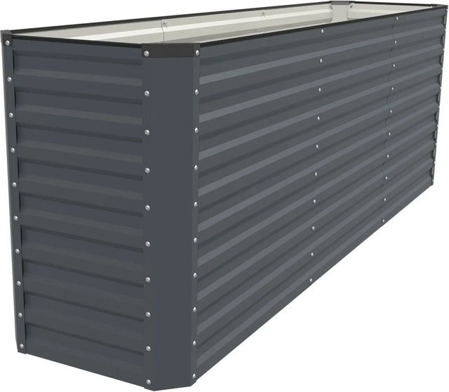 VidaAtHome.de RIVARO Hochbeet aus Stahl in Graphitgrau und Silber, B/T/H: 260 x 60 x 90 cm - Bild 1