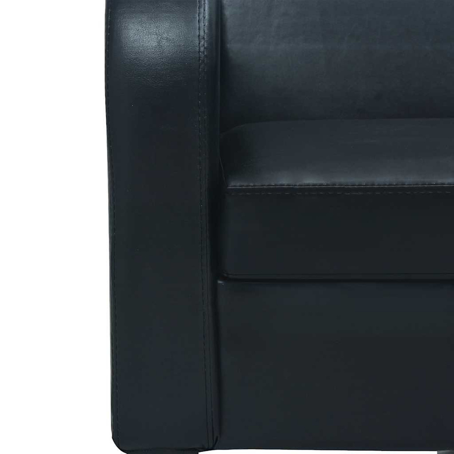 vidaXL 3-Sitzer-Sofa aus Kunstleder in Schwarz mit Holzrahmen - Bild 6