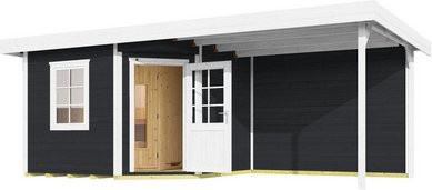 WEKA Saunahaus Salo Sparset mit 9 kW BioS Ofen in Anthrazit, B/H/T: 646 x 237 x 338 cm - Bild 1