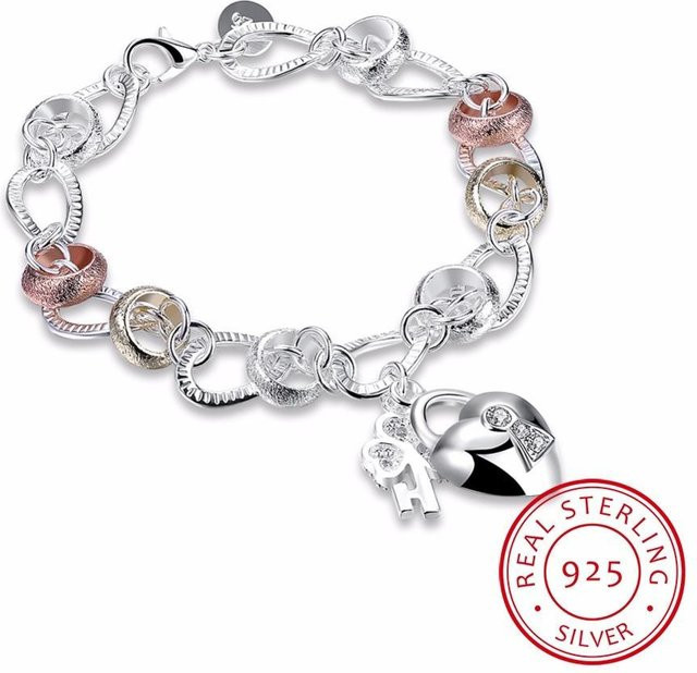 Wucifang Jewelry Charm Armband, 925 Silber, Kristall, Damen - Bild 1