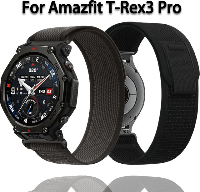 Amazfit Uhrenarmband Nylon, Schwarz, Unisex - Bild 1