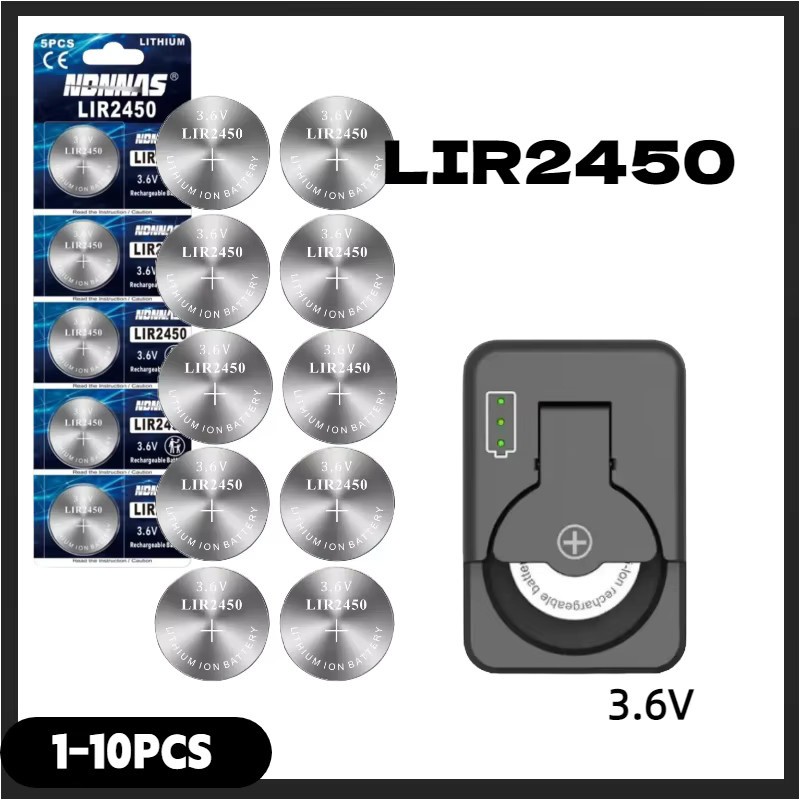 Koonenda Lir2450 Wiederaufladbare Knopfzellenbatterie 3,6V für Autoschlüssel, Waagen und Fernbedienungen - Bild 2