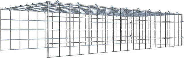 Gabiona C-Ring Anbaukorb Typ 4 in Silbergrau, Maschenweite 5 x 5 cm, B/T/H: 20 x 100 x 40 cm - Bild 1