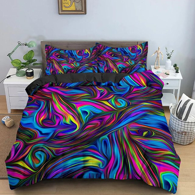 JMG Household Supplies Bettwäscheset mit geometrischem 3D-Print, mehrfarbig, Polyester, B/H: 135 x 200 cm - Bild 1