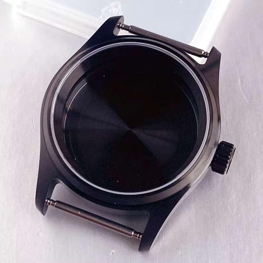Tandorio Piloten-Uhrengehäuse, Schwarz, Edelstahl, 36/39 mm, Unisex - Bild 2