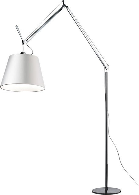 Artemide Tolomeo Mega 42 Terra LED-Stehleuchte aus Aluminium in Silber und Weiß, dimmbar mit warmweißem Licht (2700K) - Bild 1