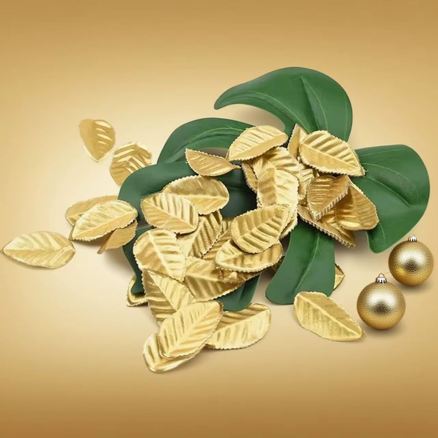 Künstliche Seidenrosen in Gold von smr für deine Dekoration bei Hochzeit oder Weihnachten (50 Stück) - Bild 3