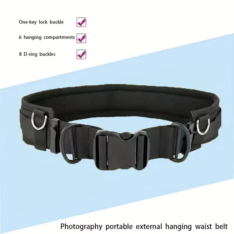 MovingMic DSLR-Kamera-Hüftgurt in Schwarz, multifunktionales Outdoor-Fotografie-Zubehör für SLR/DSLR, Stative, Taschenlampen und Wasserflaschen - Bild 5