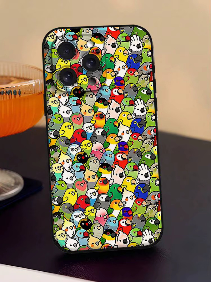 Mesuca Handyhülle mit süßem Papagei Motiv für iPhone 15, 16, 17 Pro Max und weitere Modelle, Multicolor - Bild 5