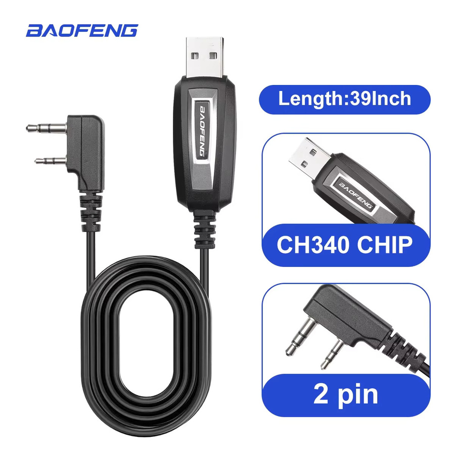 Baofeng USB-Programmierkabel mit K-Stecker in Schwarz für Walkie-Talkies UV-5R BF-888S UV-21 K5Plus 5RM Quansheng UV-K6 - Bild 3