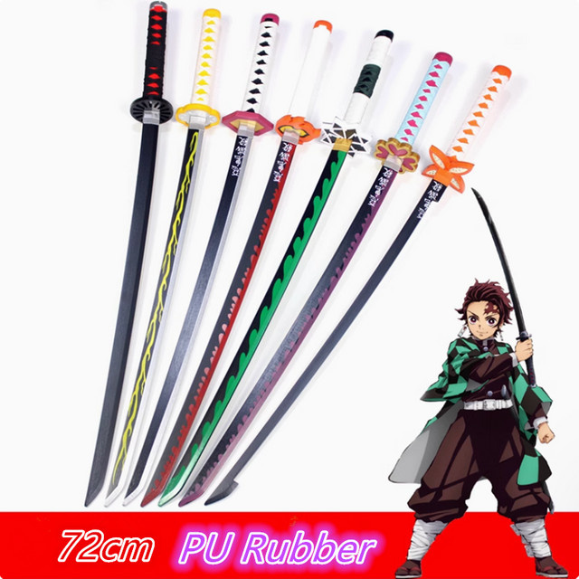 Bandai Dämonentöter Katana Anime Requisit für Kinder aus PU-Gummi, Länge: 72 cm - Bild 1