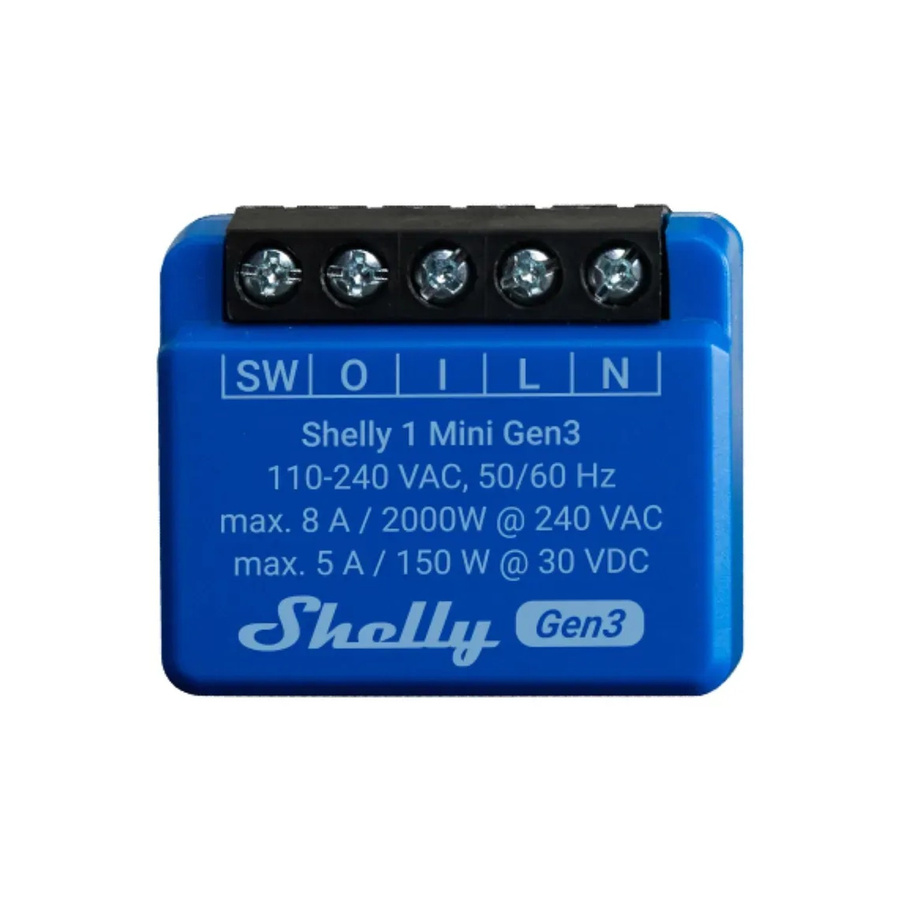 Shelly Plus 1 Mini Gen. 3 Unterputz Relaismodul mit WLAN und Bluetooth in Blau - Bild 2