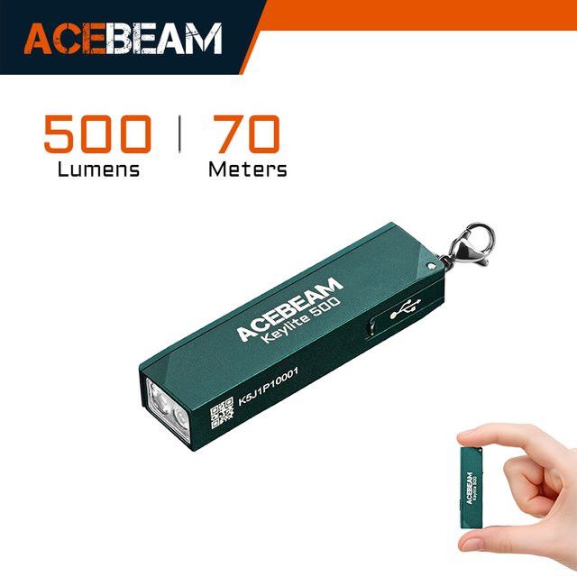 ACEBEAM Keylite 500 EDC Schlüsselanhänger-Taschenlampe mit Dual-LED-Licht und Stroboskopmodus, wiederaufladbar - Bild 1