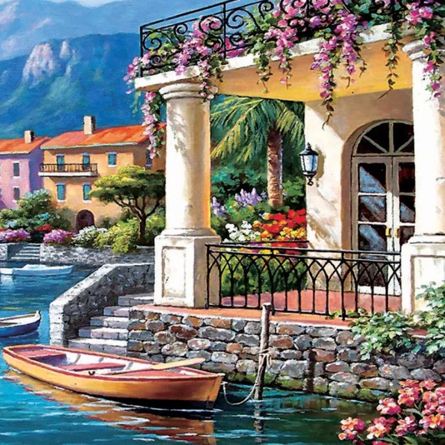 MaxRenard Französisches Haus Landschaft Puzzle, 1000 Teile - Bild 1