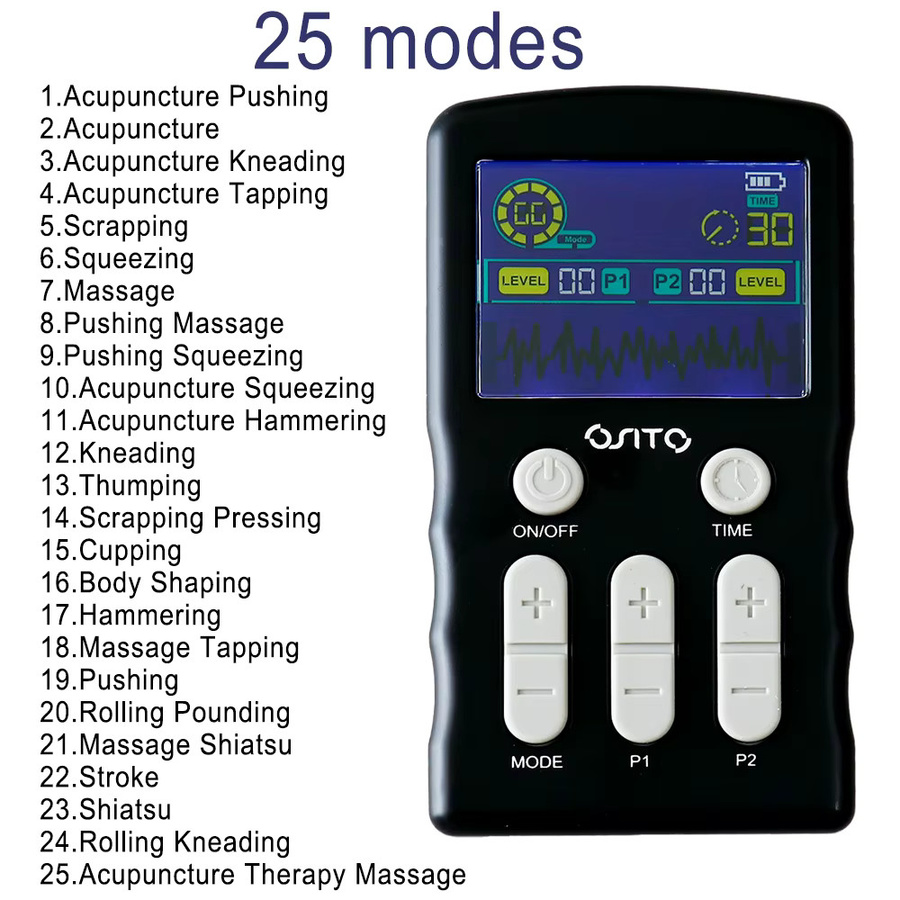 Raiuleko Elektrisches Körpermassagegerät, TENS-Impulsmassage, EMS Muskelstimulator, Schwarz, Unisex - Bild 4