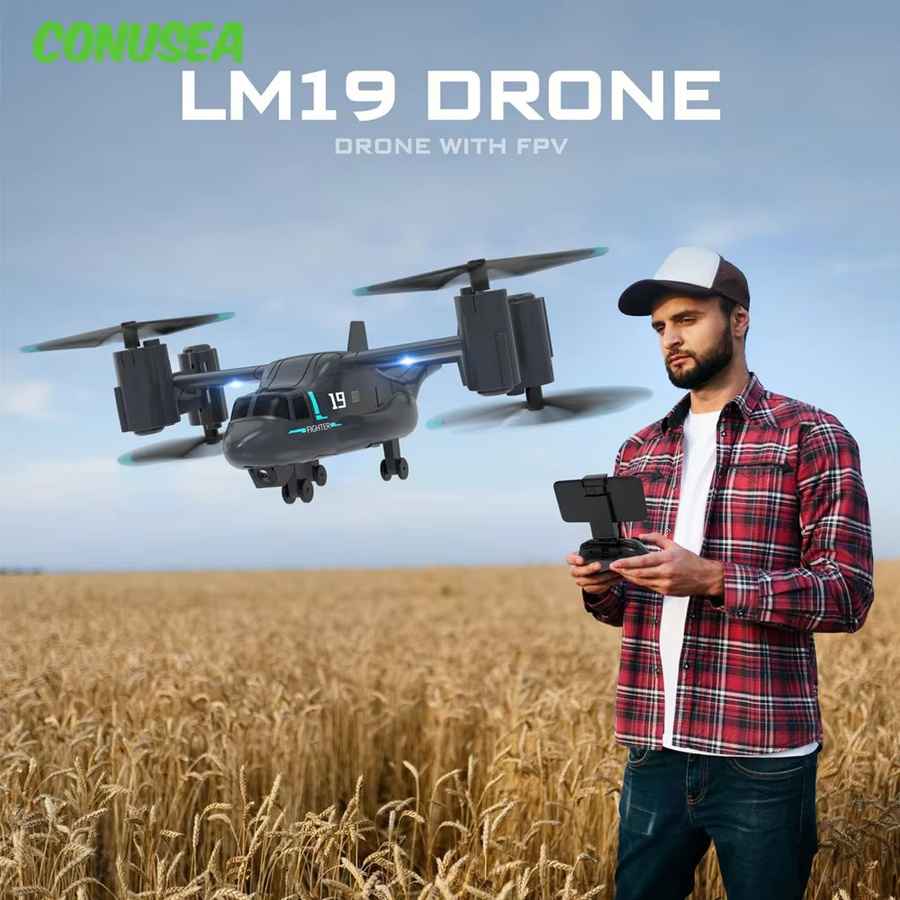 CONUSEA LM19 RC WiFi FPV Drohne mit 480P Kamera und Fernbedienung Quadcopter Flugzeug Modell - Bild 2