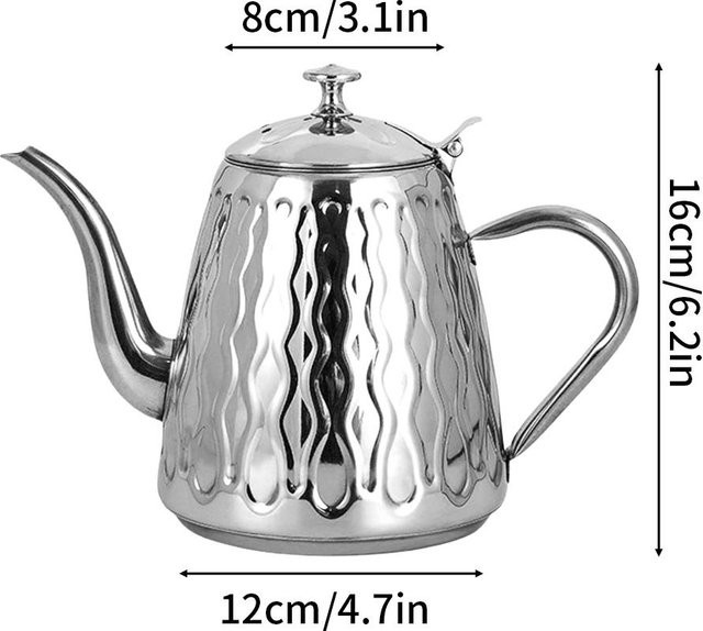 Yiran Furniture Ananas-Teekanne aus Edelstahl mit Filter, Induktionsgeeignet, Grau/Silber - Bild 1