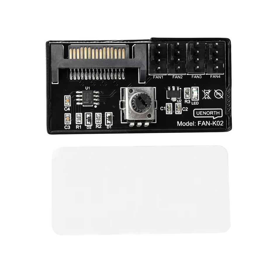 Aideepen 60 W Hochleistungs-Hub-Controller für PC-Lüfter mit PWM-Geschwindigkeitsregelung, Schwarz - Bild 4
