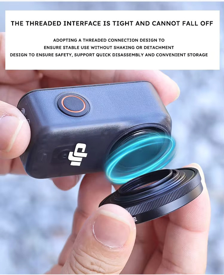 DJI Osmo Nano Ultraweitwinkel-Kameraobjektiv mit 185 Grad und Metallrahmen in Schwarz - Bild 4