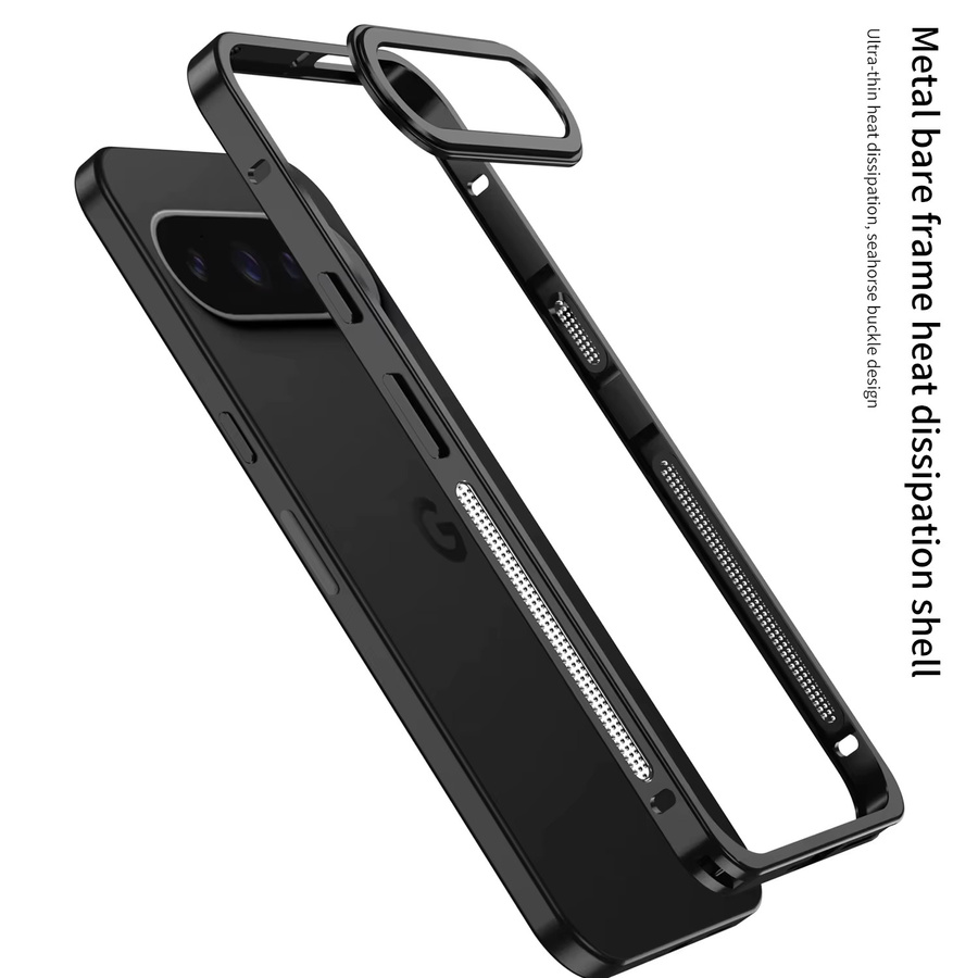 Stoßfeste Aluminium-Schutzhülle für Google Pixel 9 und Pixel 10 Pro XL mit Objektivschutz in Schwarz oder Grau - Bild 4