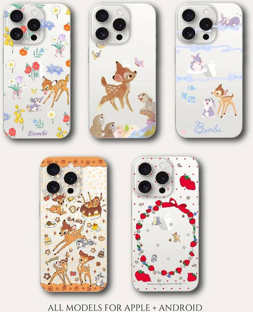Deer B-Bambi Handyhülle für iPhone 17 16 15 14 13 12 11 Pro Max Plus X XR XS Transparent Weiche Schutzhülle - Bild 1