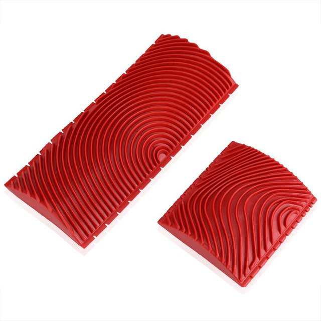 2er-Set Holzmaserung Wandpinsel aus Gummi für Texturmuster und Scumble-Effekte, Farbe: Rot und Blau, Marke: TOMTOP JMS - Bild 1