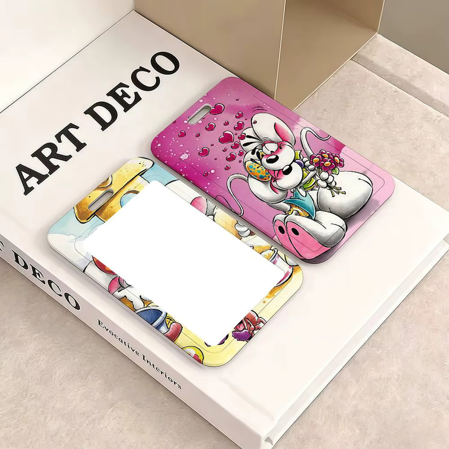 D-Diddl Kartenhalter Pink mit Kawaii Cartoon Design als Schutzhülle für Arbeitsausweise, Zugangskarten und Buskarten - Bild 2
