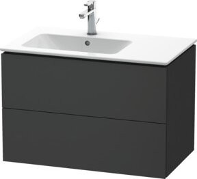 Duravit Waschtischunterschrank L-Cube in Graphit Matt, B/T/H: 82 x 48,1 x 55 cm, 2 Schubladen, Becken links - Bild 1