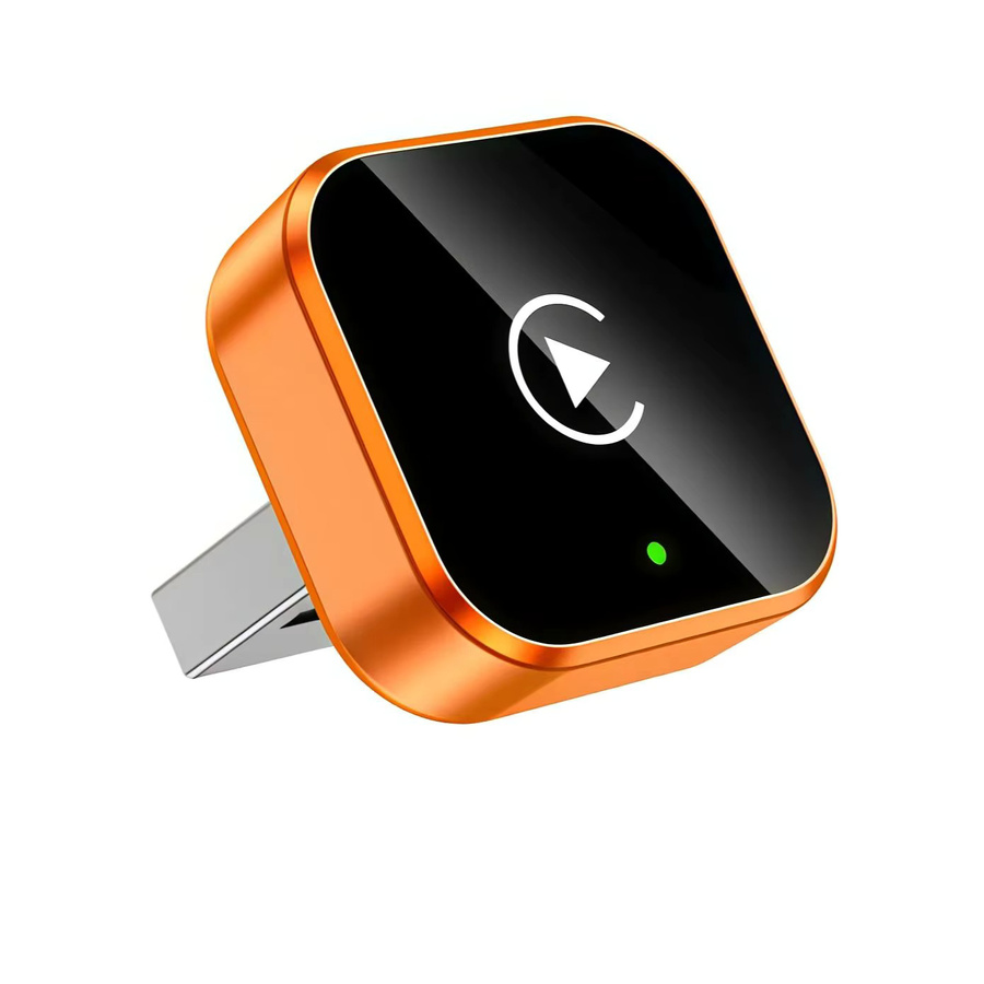 Tripodpie 2-in-1 Kabelloser CarPlay und Android Auto Adapter mit 5GHz WLAN, USB-C und USB-A, Orange - Bild 5