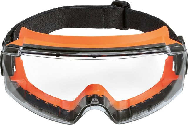 PARKSIDE® Arbeitsschutzbrille Full Vision mit Gummiband in Orange und Clear nach EN 166 - Bild 1