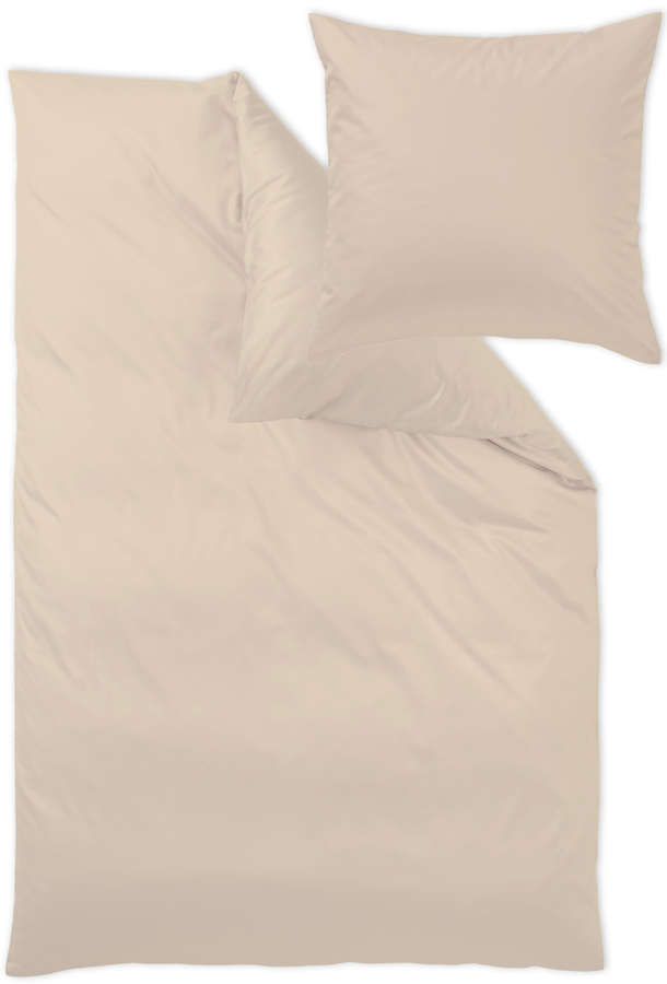 Curt Bauer Mako-Satin Bettwäsche Set Beige mit Kissenbezug, 240 x 220 cm und 40 x 80 cm - Bild 1